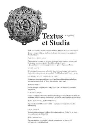 Textus et Studia 2023 nr 2 (34)